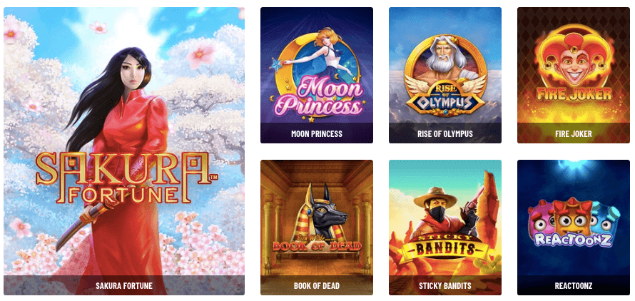 Slots hos Kazoom Casino.