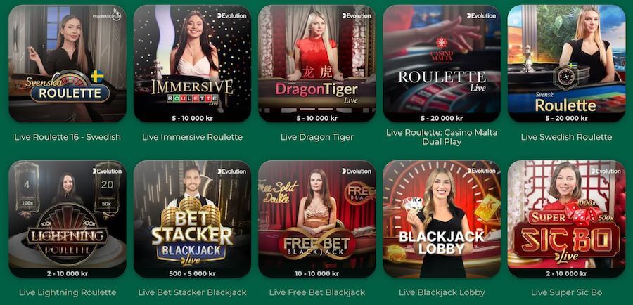 Klirr live casino