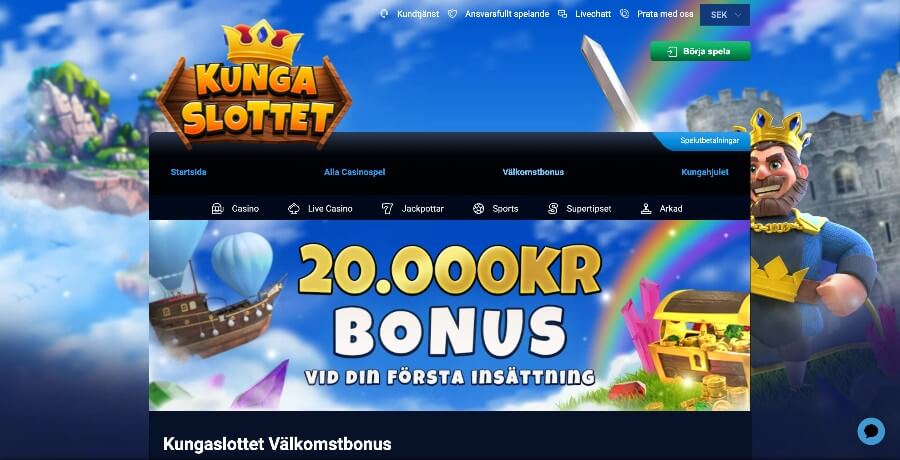 Kungaslottet Casino framsida