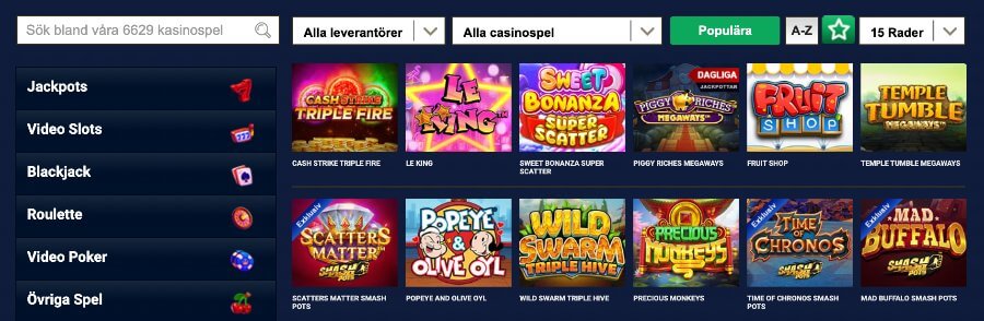 Casinospel hos Mega Riches