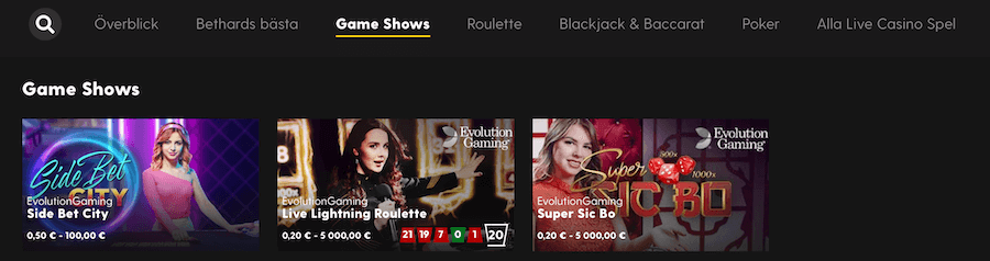 Live Casino.