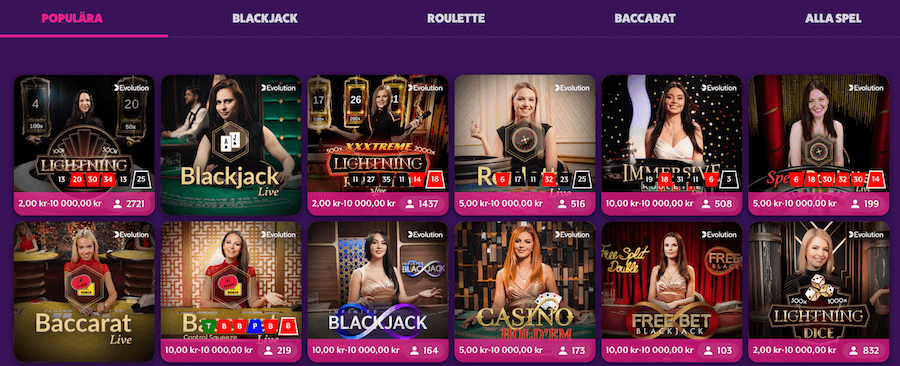 Live casino.