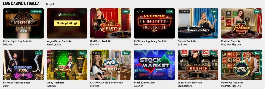 Unibet live casino