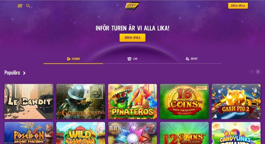 Lucky Casino framsida