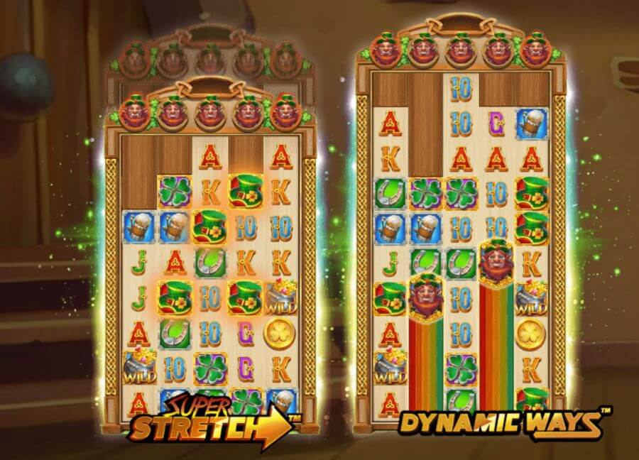 Superstrech och Dynamic Ways i Lucky McGee and the Rainbow Treasures slot
