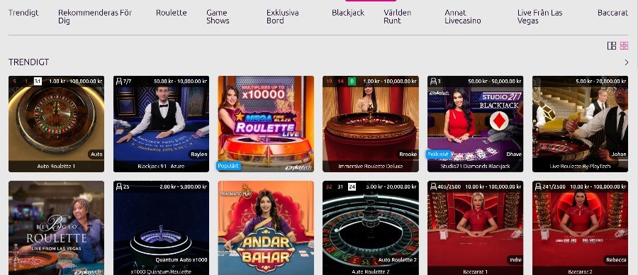LuckyVegas live casino