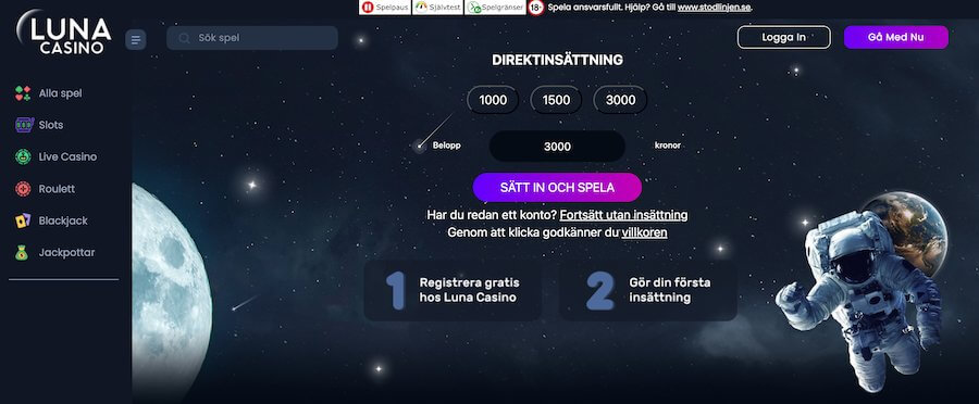 Luna Casinos direktinsättning