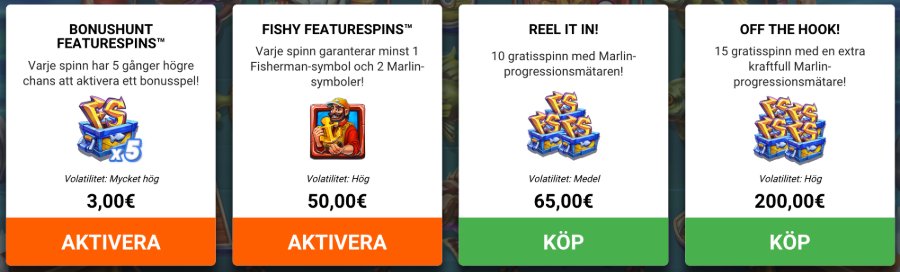 Bonusköpfunktion i Marlin Masters