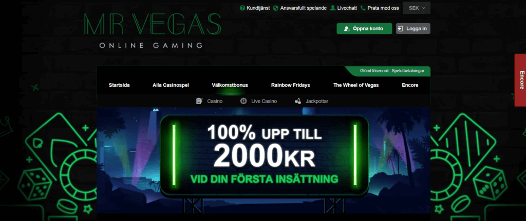 Mr Vegas välkomstbonus