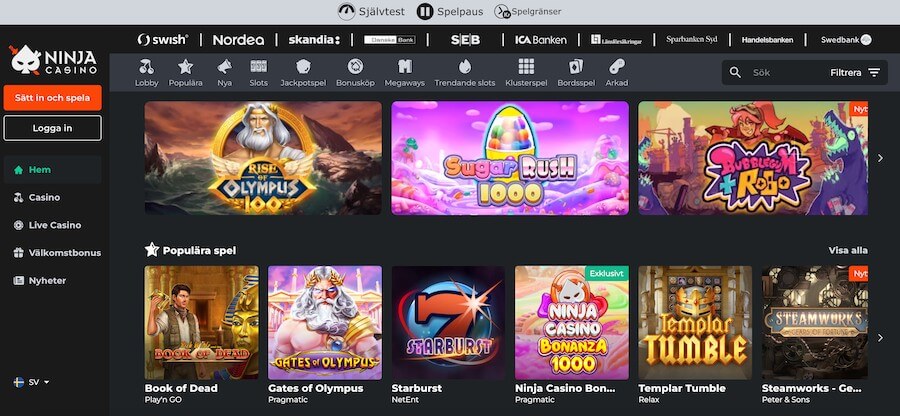 Ninja Casinos spel