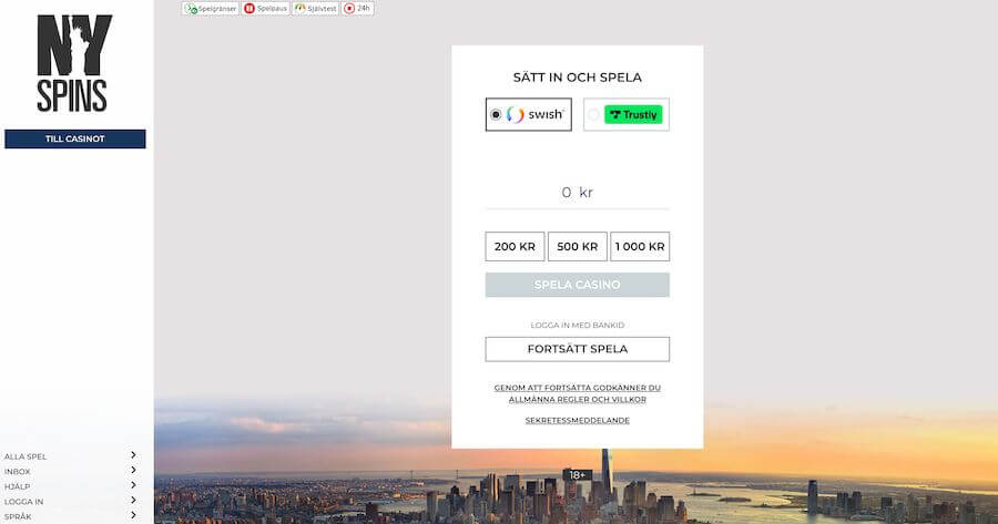 NYSpins startsida