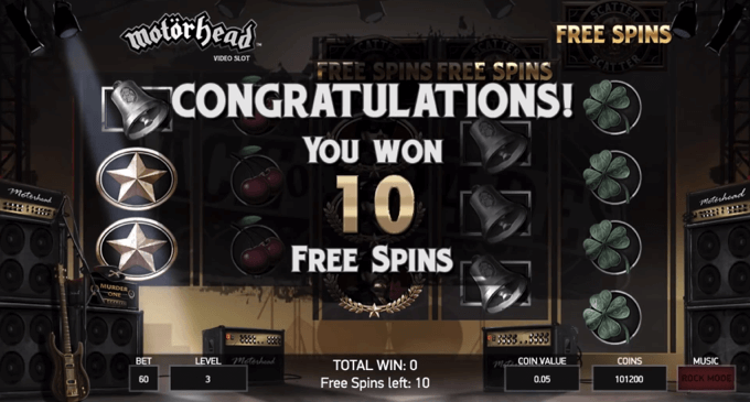 Motörhead free spins 