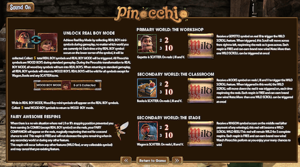 Pinocchio Bonus Pinocchio Bonus