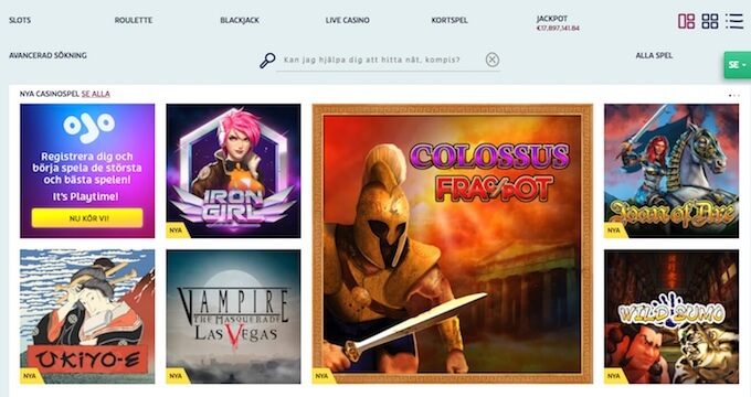 Play Ojo casino spelubud