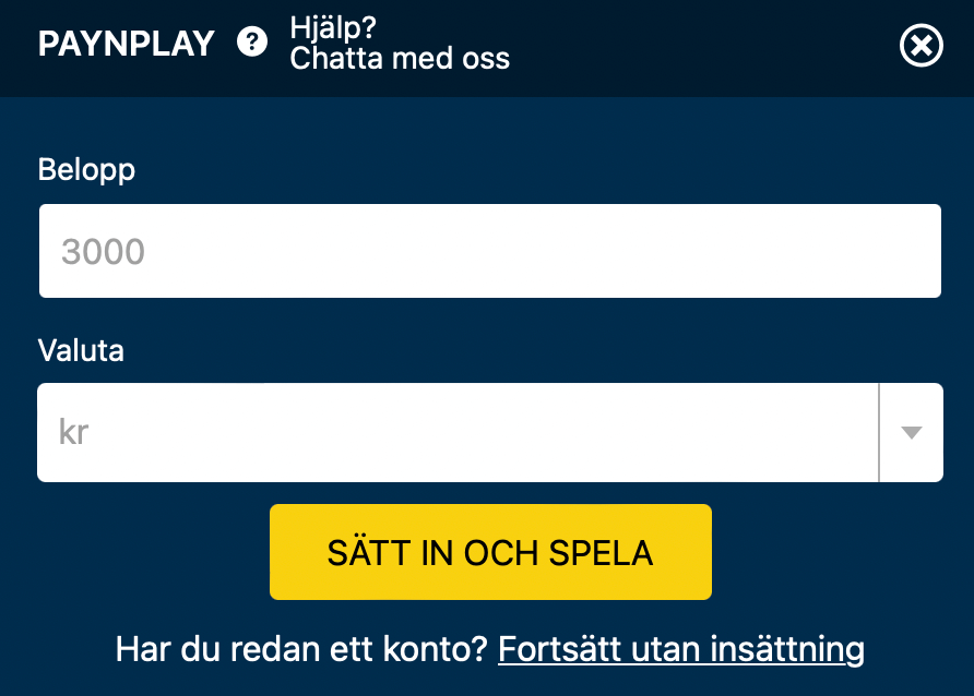PlayToro insättning.