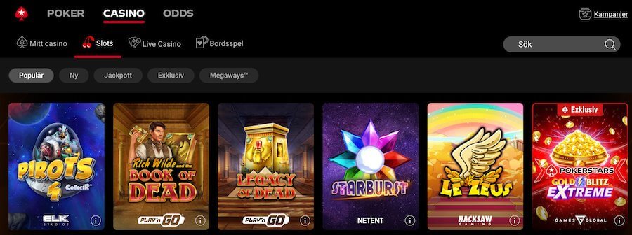 PokerStars slots