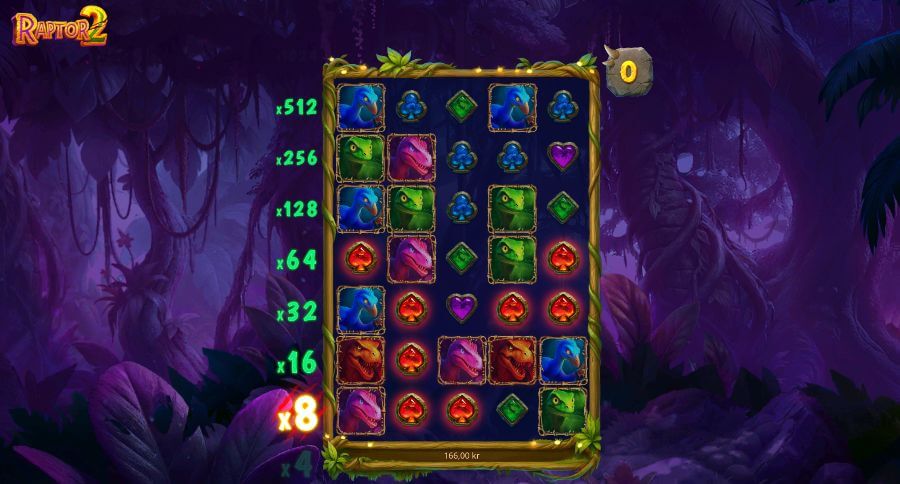 Free spins-läget i Raptor 2