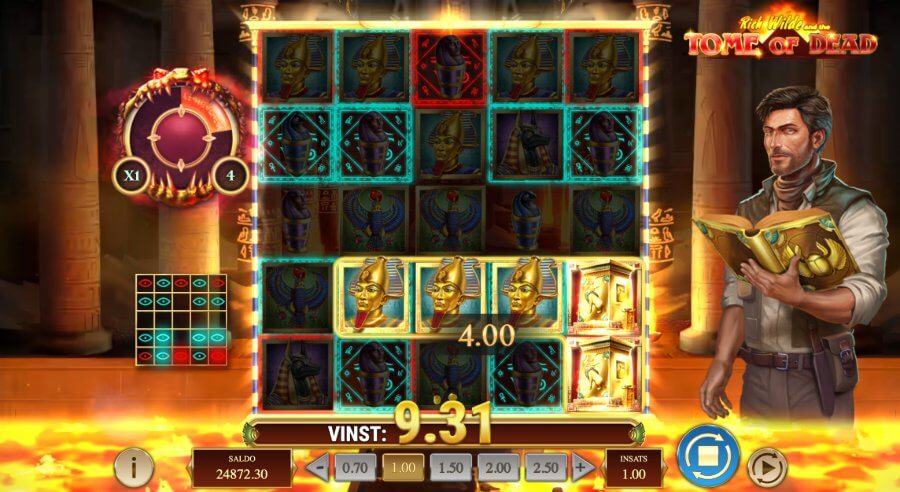 Free spins-läge i Rich Wilde and the Tome of Dead