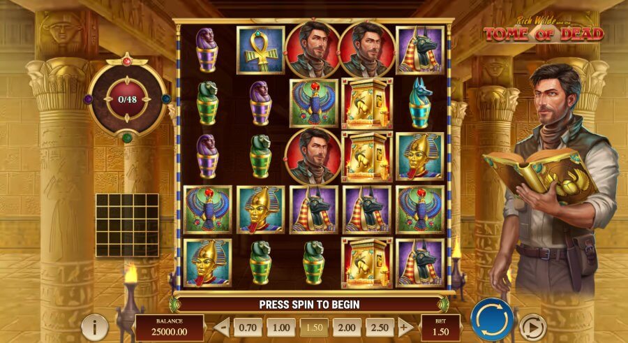 Rich Wilde and the Tome of Dead slot - Huvudspelet