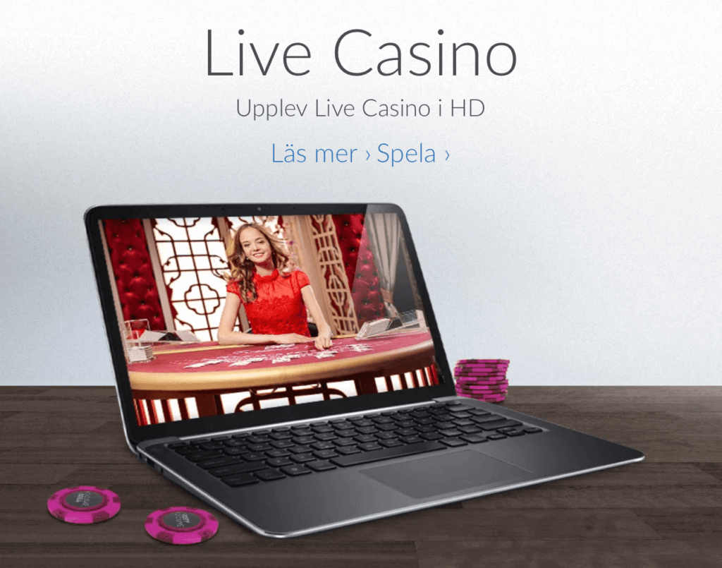 Live casino hos Ruby Fortune.