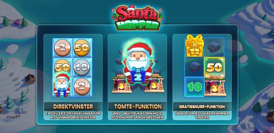 Santa Hoppers bonusfunktioner