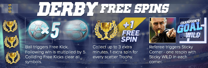 Champions Goal free spins. 