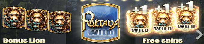 Landa tre Poltava wilds och du triggar free spins funktionen.