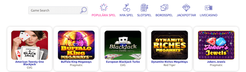 Slotstars spel.