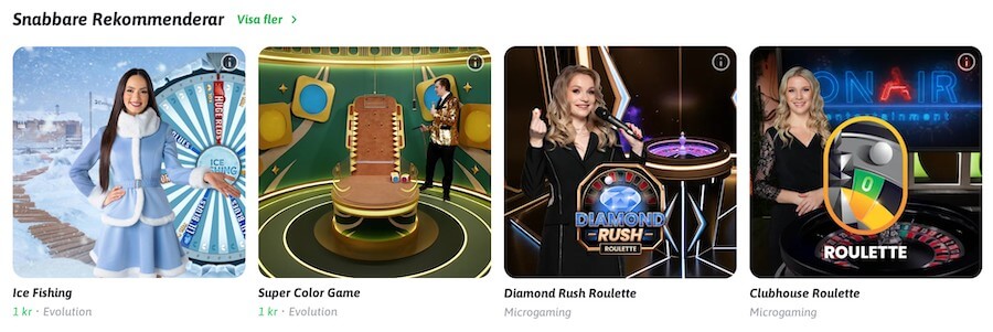 Snabbare Live Casino