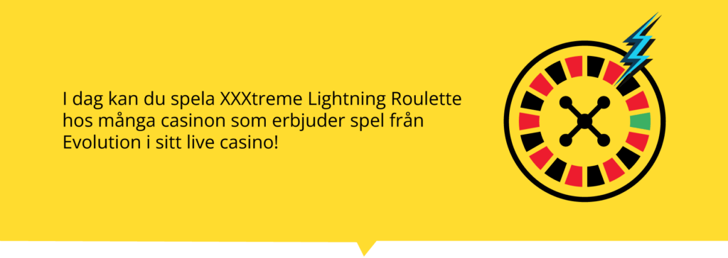 XXXtreme Lightning Roulette erbjuds hos många live casinon. 