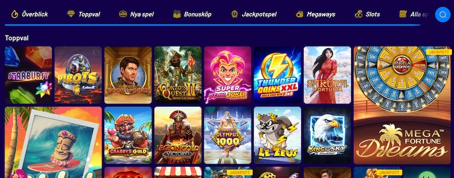 Spelklubbens spelutbud