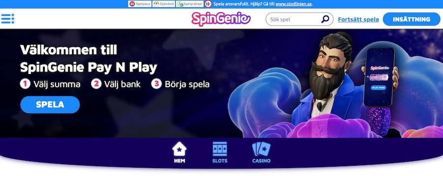 SpinGenies startsida
