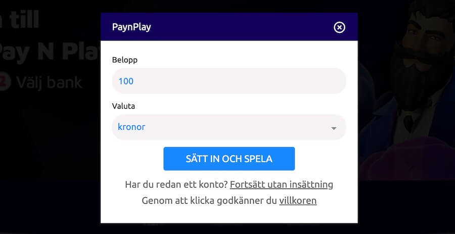 SpinGenies process vid insättning