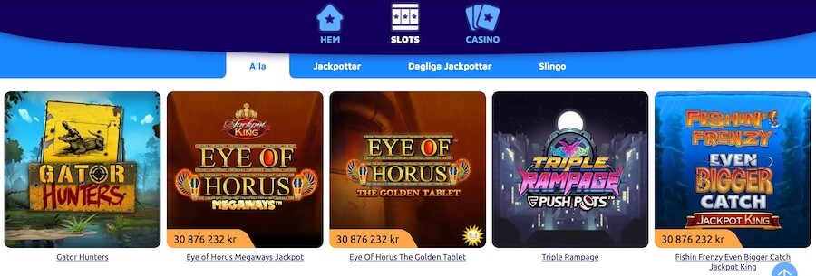 Olika slots på SpinGenie
