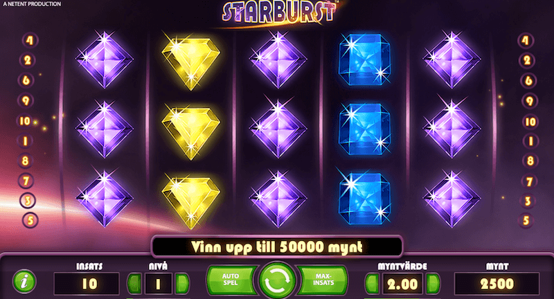 Starburst spelplan.