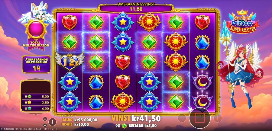 Free Spins-läge i Starlight Princess Super Scatter 