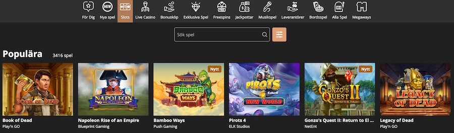 Storspelares slots