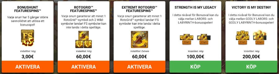 Bonusköpfunktioner