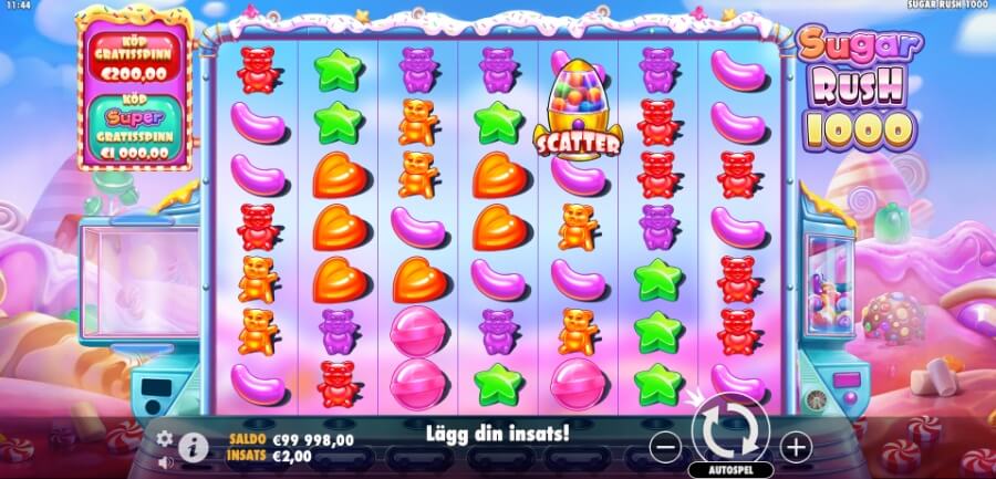 Gridsystem från Sugar Rush 1000.