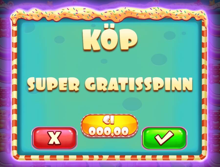 Köp Super free spin - meny från Sugar Rush 1000.