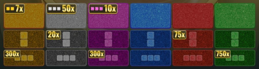 Multiplikatorer för Super Color Games
