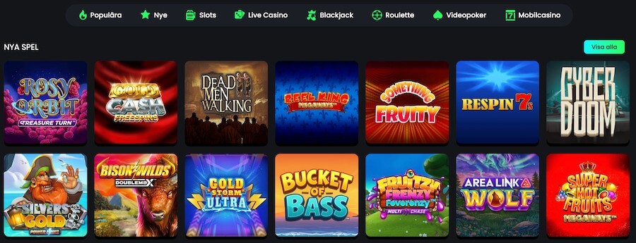 Lite av spelutbudet hos Swift Casino