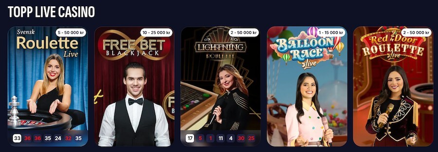 Swiper live casino