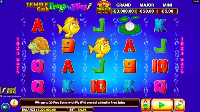 Temple Cash Frogs n Flies Bonus Free Spins