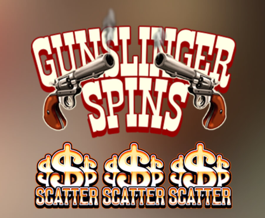 Tre scattersymboler från Tombstone No Mercy som symboliserar gunslinger spins.