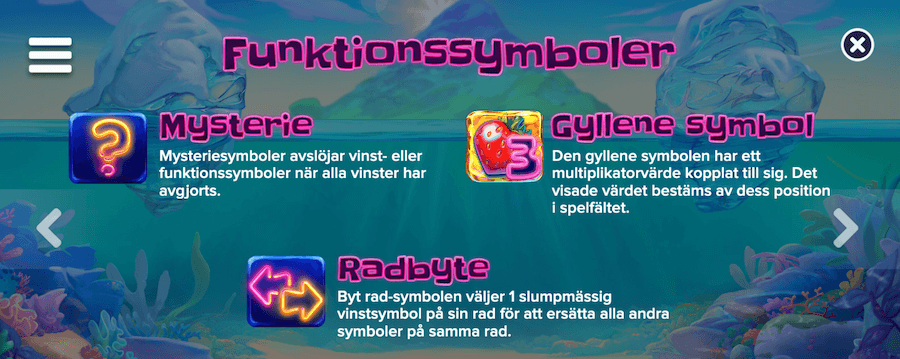 Tropicool 5 funktionssymboler