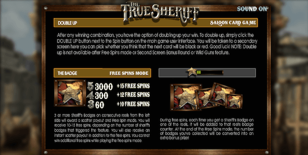 The True Sheriff Bonus