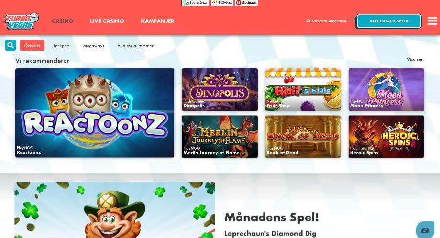 TurboVegas startsida