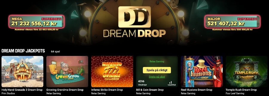 Dream Drop hos Unibet