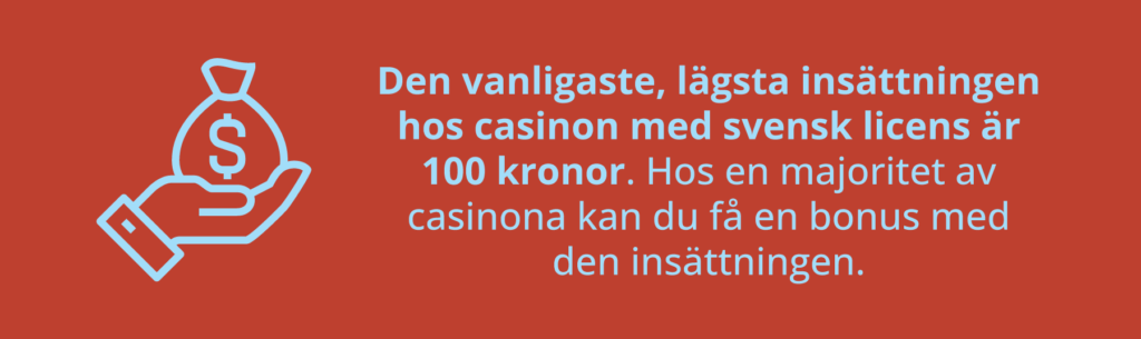 100 kronor är vanligast. 